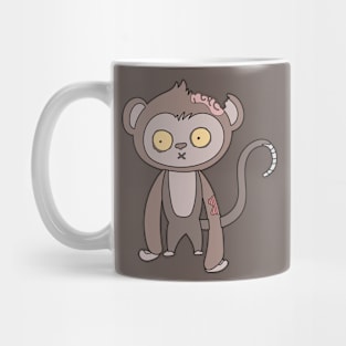 Zombie Monkey Cartoon // Funny Halloween Zombie Mug